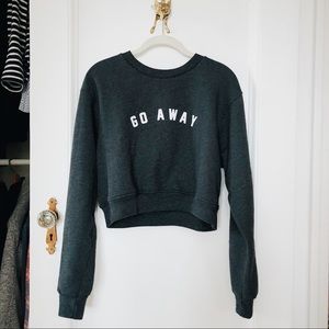 Amazing “go away” graphic sweatshirt from NYCT